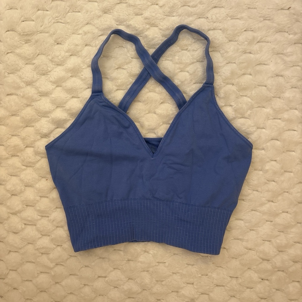 Women's Blue Cross-Back Bralette